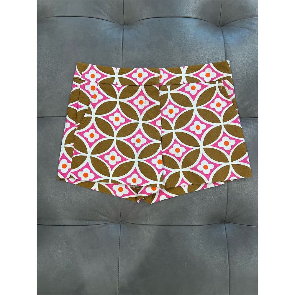 Trina Turk Women's Floral Geometric Print Shorts Size 2 Multicolor